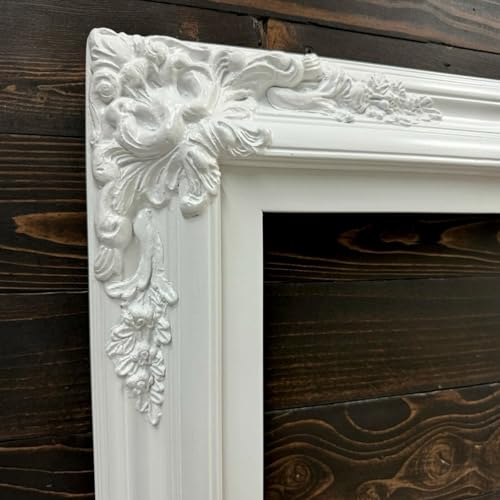 TV frame for Samsung The Frame TV, fits 55 and 65 inch TVS. Pure White Satin (not for use with other models) Handmade wood ornate TV Frame