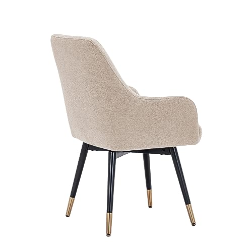 Yongchuang Swivel Dining Chairs with Arms Set of 2 Modern Accent Chairs for Kitchen Dining Room Living Room Side Chairs Upholstered Armchair Gray