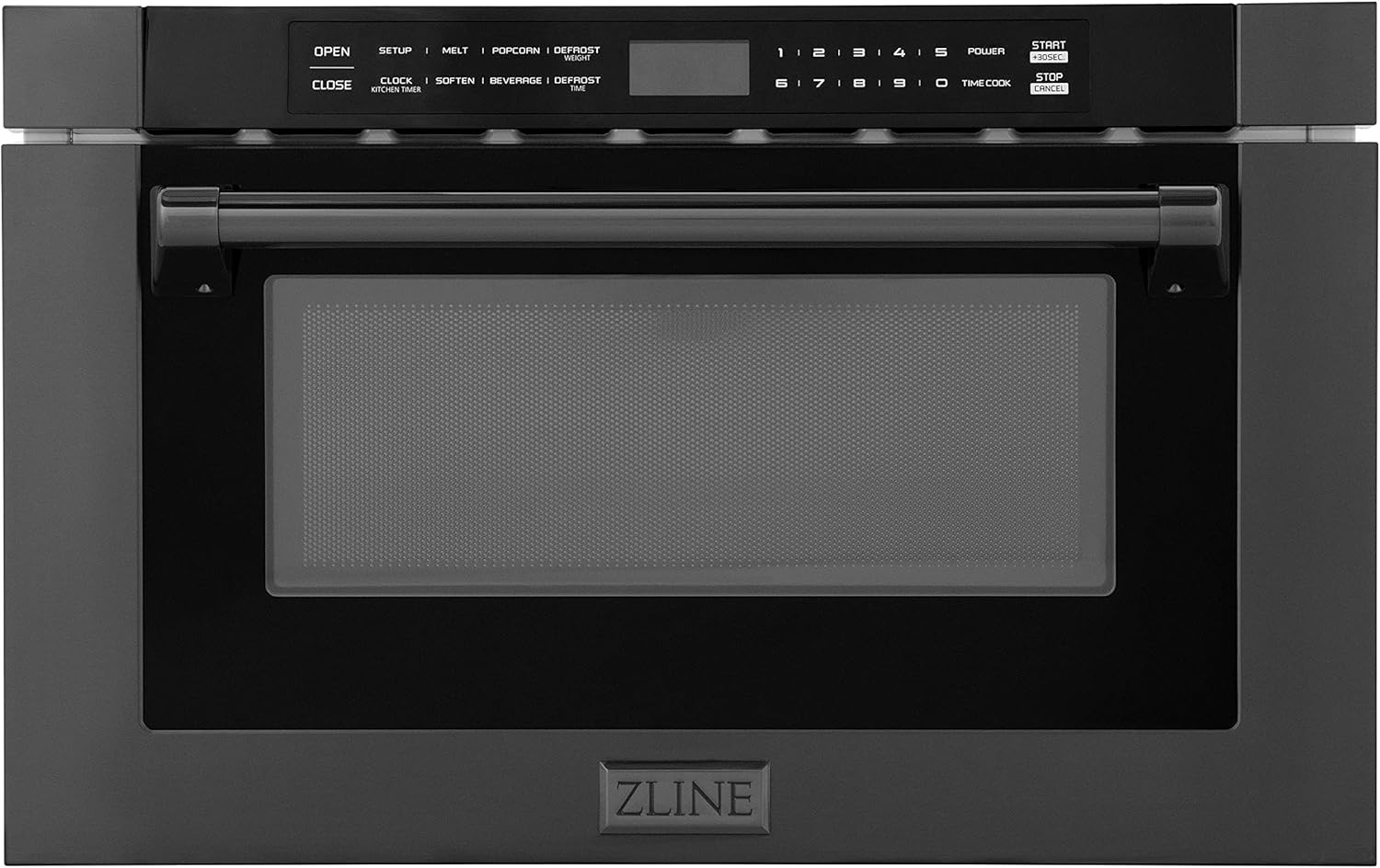 24" 1.2 Cu. Ft. Built-in Microwave Drawer with A Traditional Handle in Black Stainless Steel Finish Clock Display Ul Listed