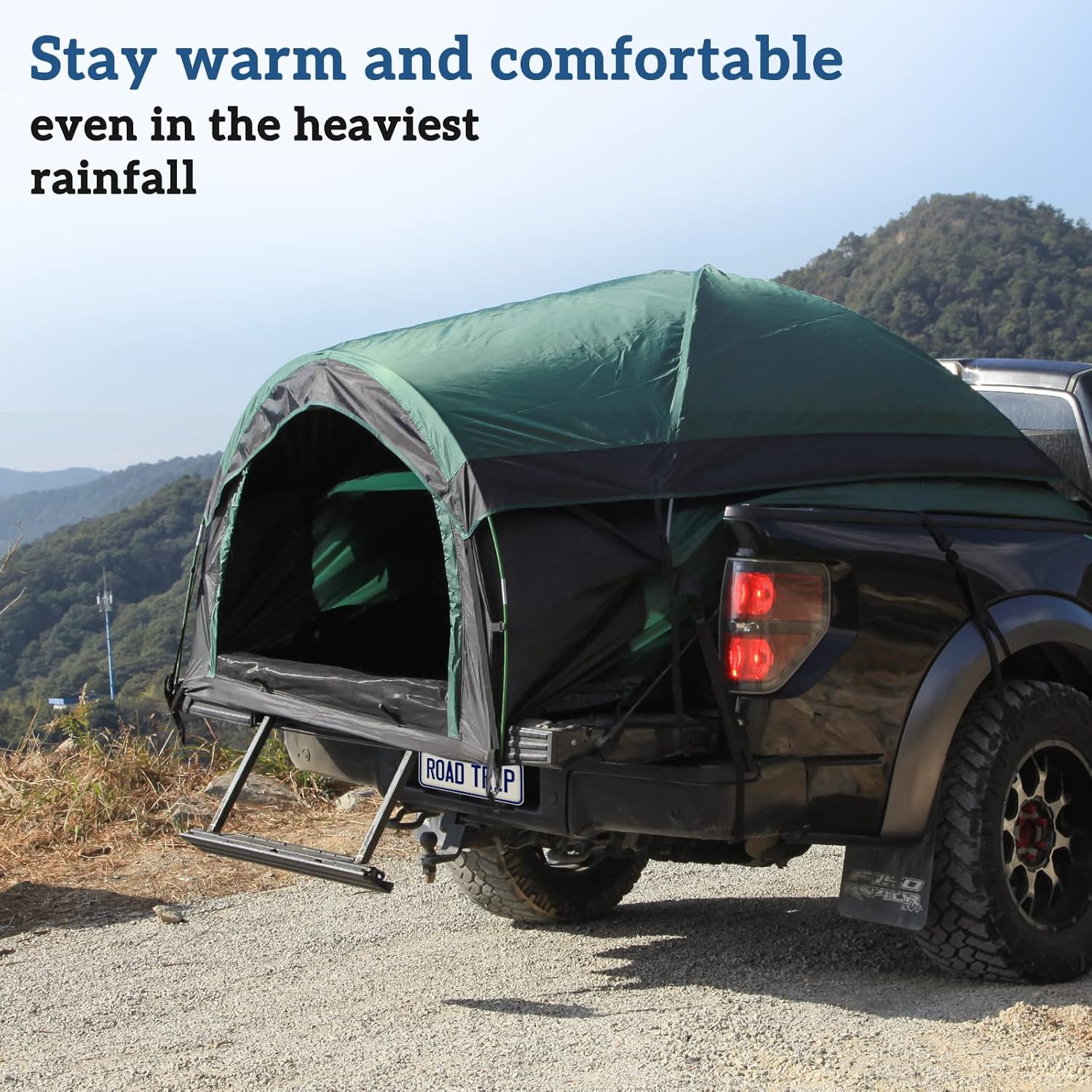 MR Full Size Truck Tent for Camping with Waterproof Rainfly, Double Layer for 2-Person Portable Truck Bed Tent, Car Bed Camp Tents for Pickup Trucks, Fits Mattresses 79-81", Vehicle Mounted Tent…
