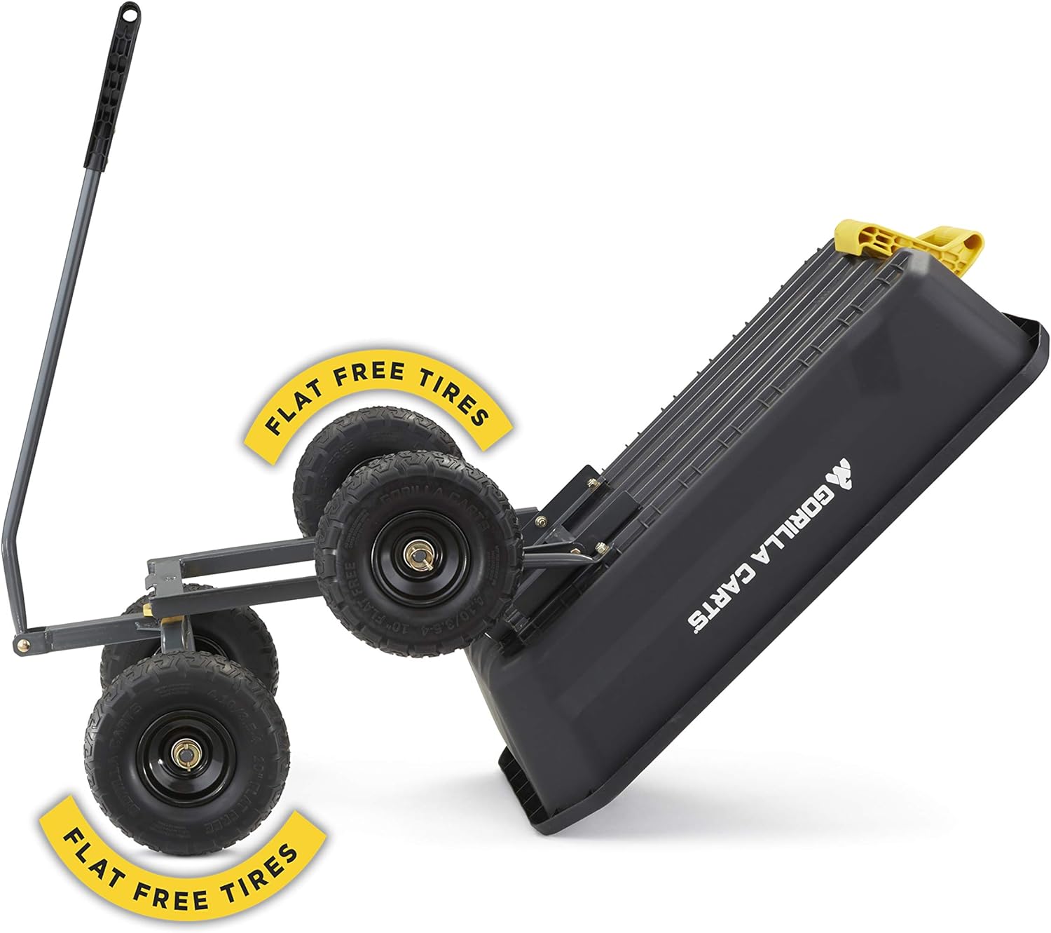 Gorilla Carts 4GCG-NF 4 Cu. Ft. Poly Garden Dump Cart with No-Flat Tires, Black (Amazon Exclusive)
