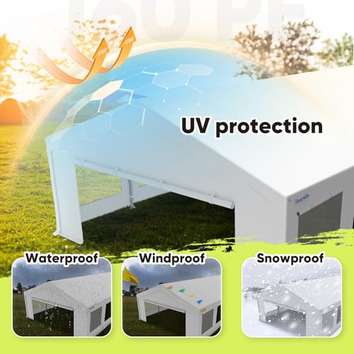 Quictent 20x20 Party Tent Heavy Duty Outdoor Canopy Tent Carport Wedding Event Shelter BBQ Wedding Tents for Parties with Storage Bags(Mesh)