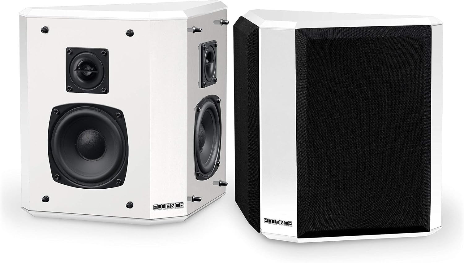 Fluance Elite High Definition 2-Way Bipolar Surround Speakers for Wide Dispersion Surround Sound in Home Theater Systems - Black Ash/Pair (SXBP2)