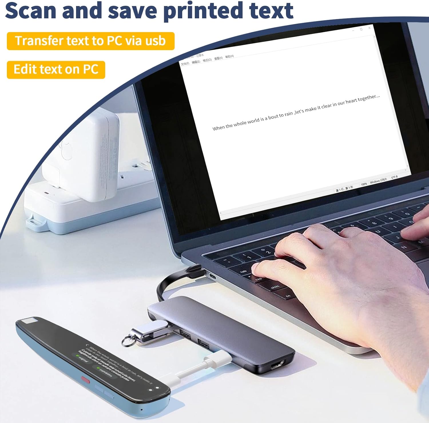 ScanReader Pen, NEWYES Scanning Pen Language Translator Device OCR Digital Reading Pen Support Text&Phonetic Multilingual Translation (Pen 3.0)