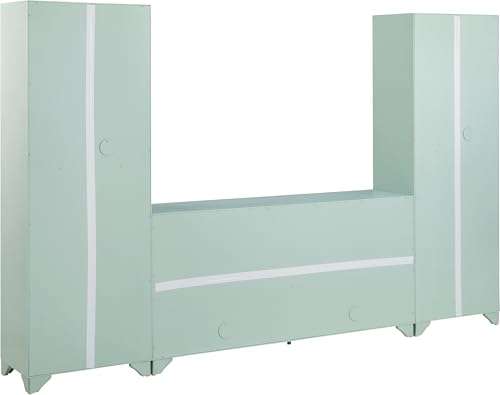 Crosley Furniture Tara 3-Piece Modern Farmhouse Sideboard Buffet Cabinet and Kitchen Storage Pantry Set, Distressed Gray