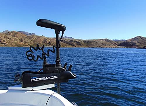 HASWING Electric Trolling Motor – Cayman 12V 55LB 48 Inch Shaft Bow Mount Boat Fishing Saltwater Freshwater with Remote Control 50700-120B