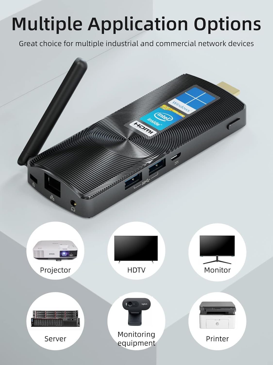MeLE Mini PC Fanless Windows 11 Pro Portable Desktop Micro Computer Stick N4020 4GB 128GB 4K HDMI Gigabit Ethernet Small Form Factor pc for Home Office School Business Media Industry IoT Etc.PCG02
