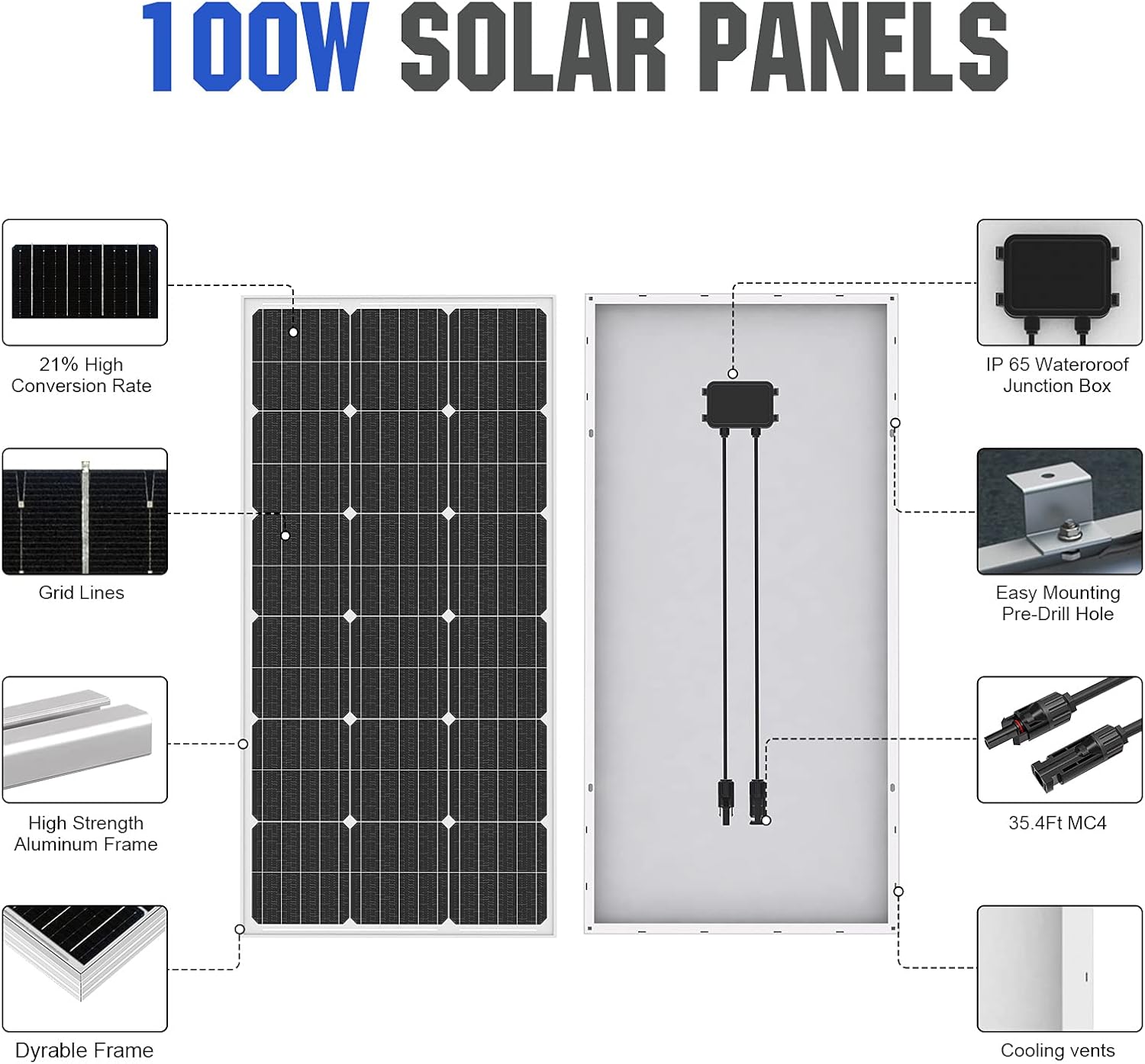 ECO-WORTHY 24V 400W Submersible Solar Well Pump Kit, 3'' Solar Water Pump, 16ft Cable for Off-grid Area Irrigation, Water Supply, Circulation, Garden