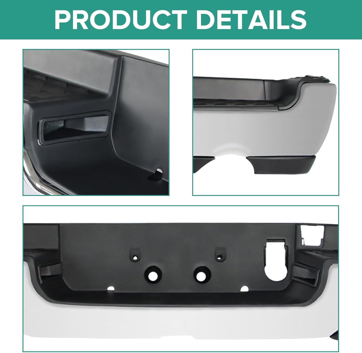 Rear Step Bumper Assembly Compatible for 2019-2024 Ram 1500, w/Dual Exhaust, Steel Chrome CH1103145