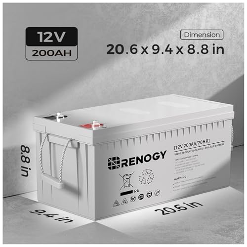 Renogy Deep Cycle AGM 12 Volt 100Ah Battery, 3% Self-Discharge Rate, 1100A Max Discharge Current, Safe Charge Appliances for RV, Camping, Cabin, Marine and Off-Grid System, Maintenance-Free