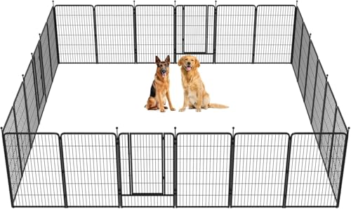 FXW Instant Dog Playpen, Portable Pet Fence for Outdoor, RV Trips, and Camping, 40inch, 16 Panels for Medium and Large Dogs│Patented