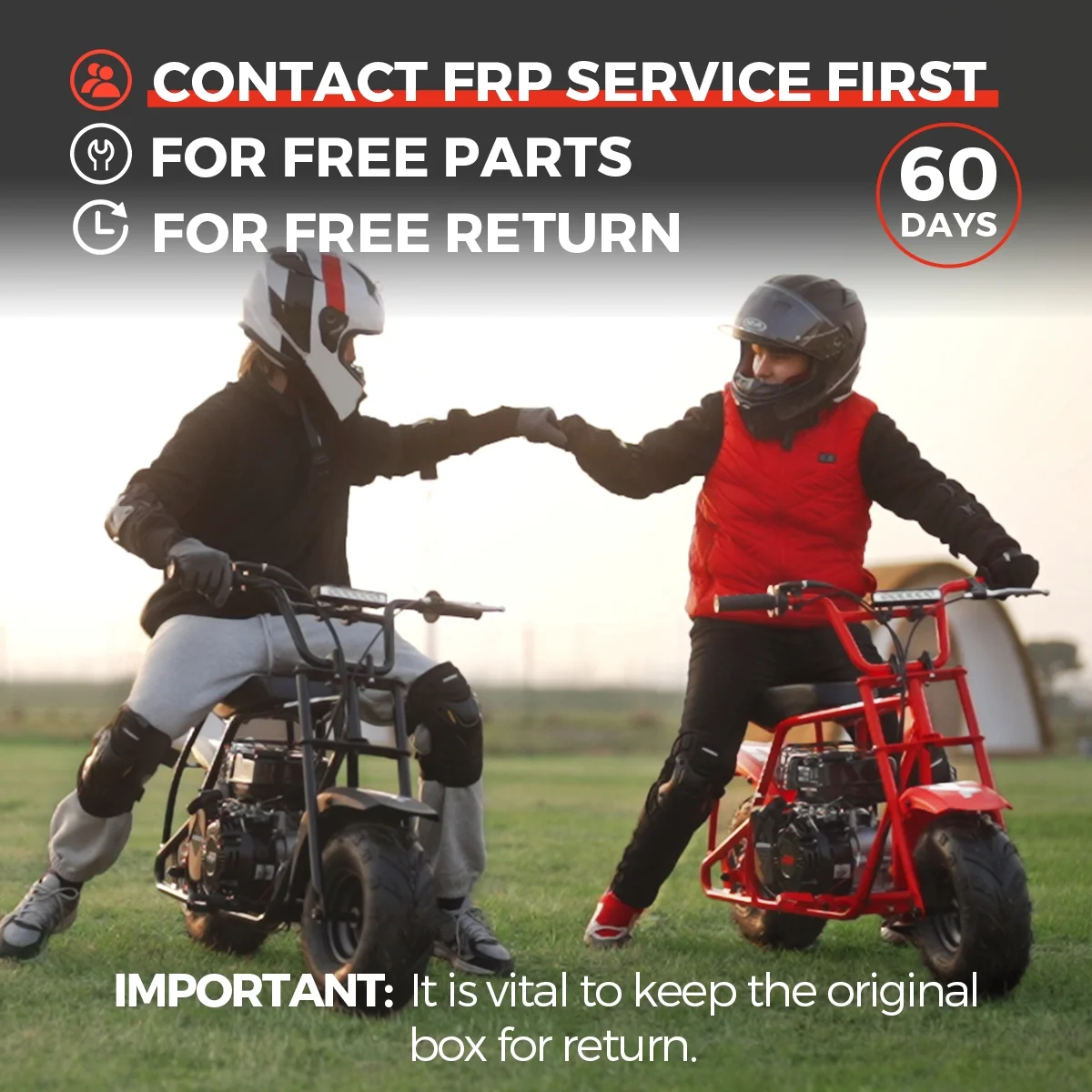 FRP GMB100 Mini Bike, 99CC 4-Stroke Mini Bikes for Adults, Gas Powered Mini Dirt Bike, Off-Road Motorcycle W/LED Headlight and Neck Gaiter, Up to 28 Mph, Weight Support Up to 220 LBS - Curated Treasures Market