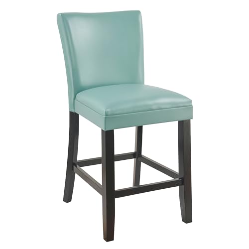 Set of 2 Bar Stools with Back, Faux Leather 25" Counter Height Bar Stools, Upholstered Chairs for Dining Room Kitchen Restaurant, Red ZBY-1331-RD