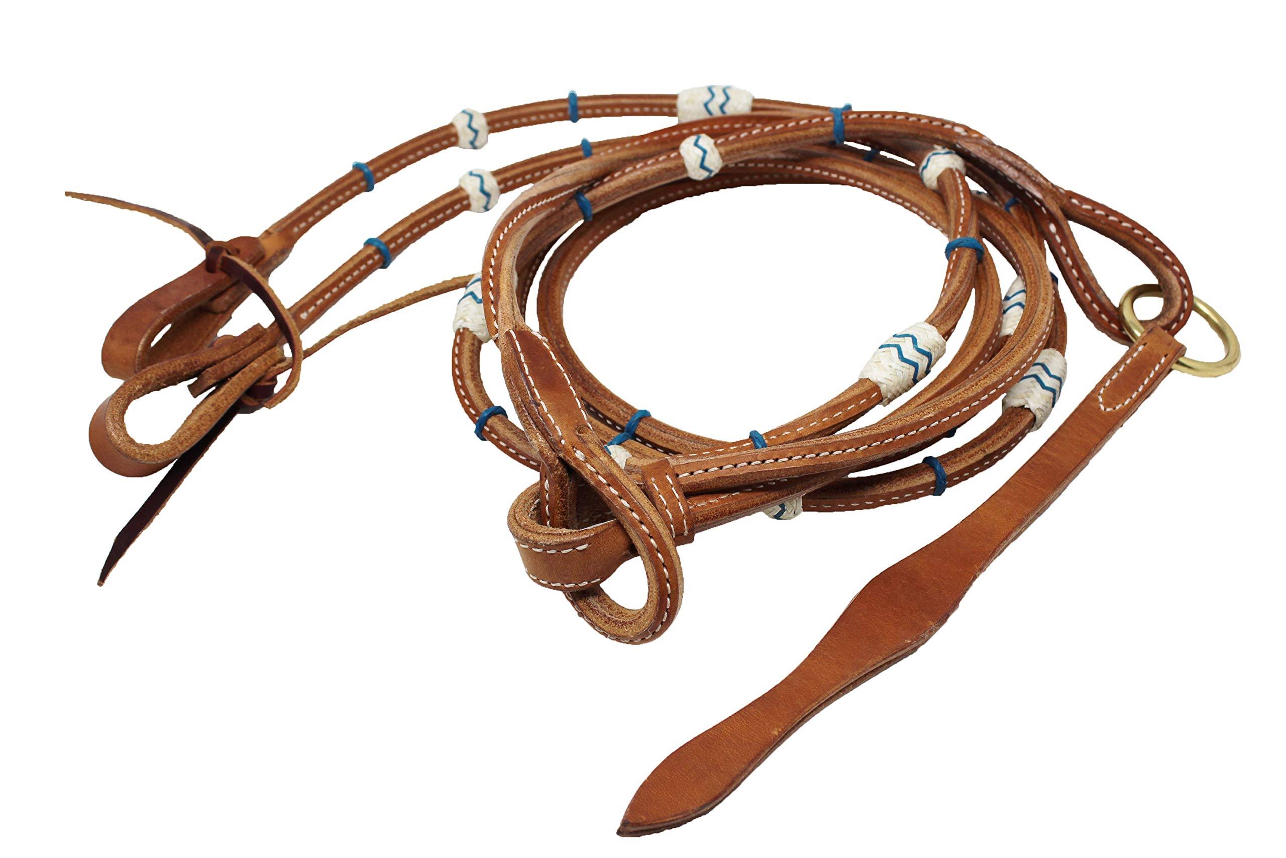 Challenger Amish USA Horse Western Tack Leather Rawhide Romel Romal Reins 66RT36TL