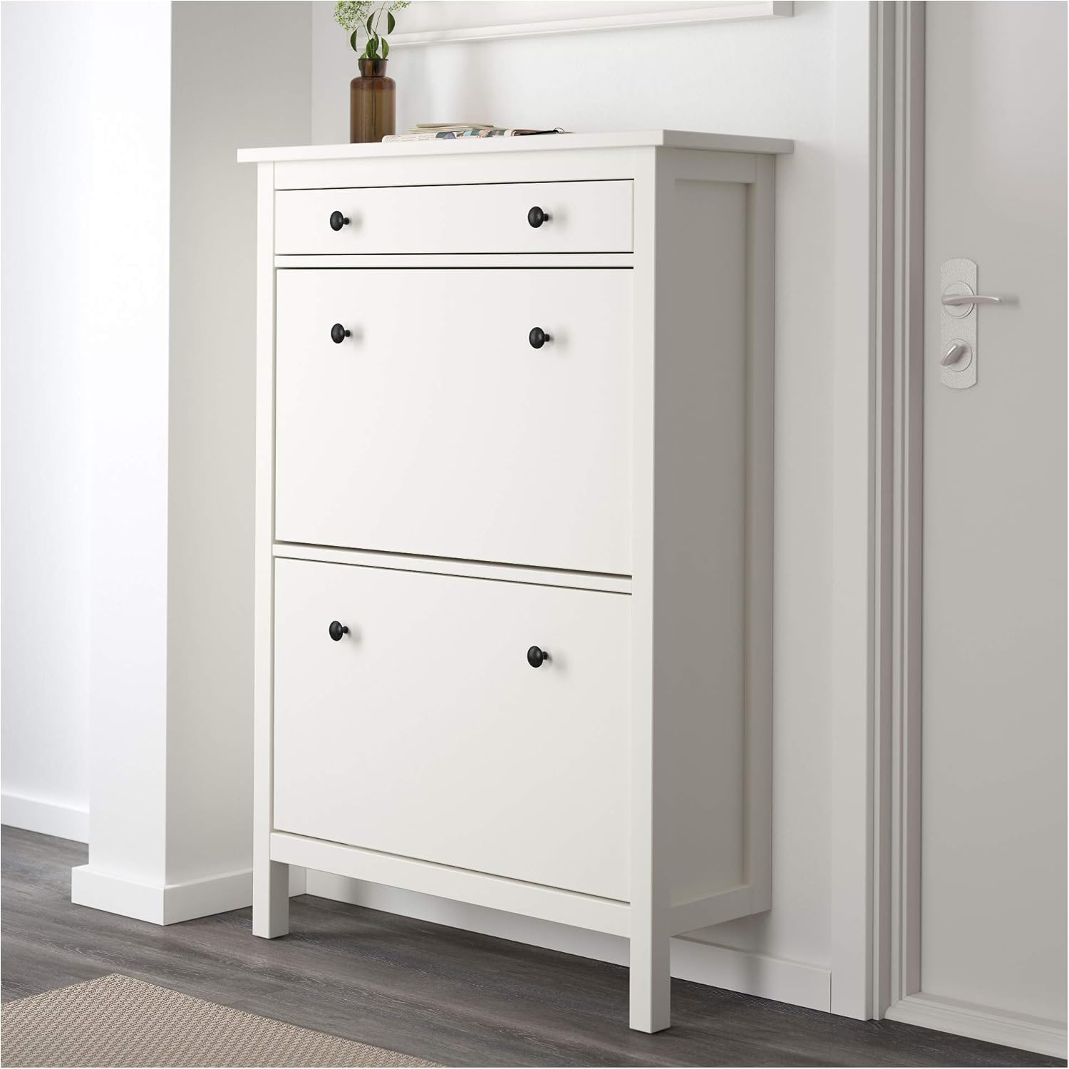 IKEA Hemnes Shoe Cabinet With 2 Compartments, White