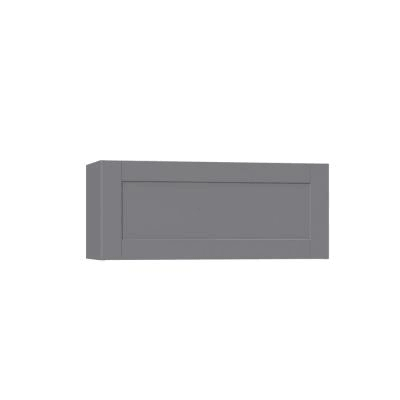 J Collection Shaker Assembled 36 in. x 15 in. x 14 in. Wall Bridge Cabinet with Lift Up Door in Gray