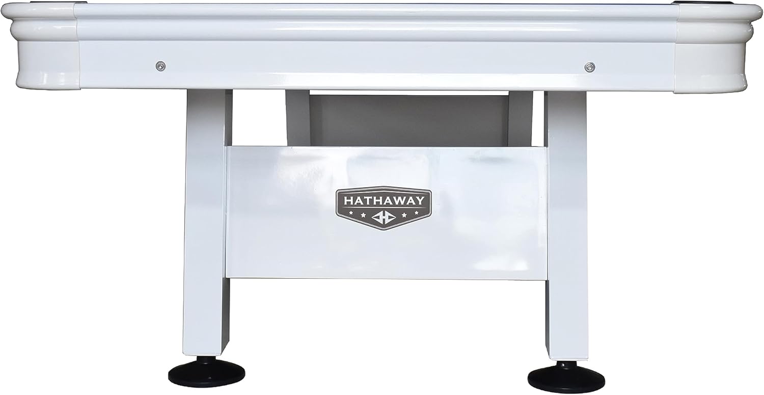 Hathaway Alpine 8-ft Outdoor Pool Table with Aluminum Frame and Waterproof, UV-Resistant Felt - Includes Accessories, White