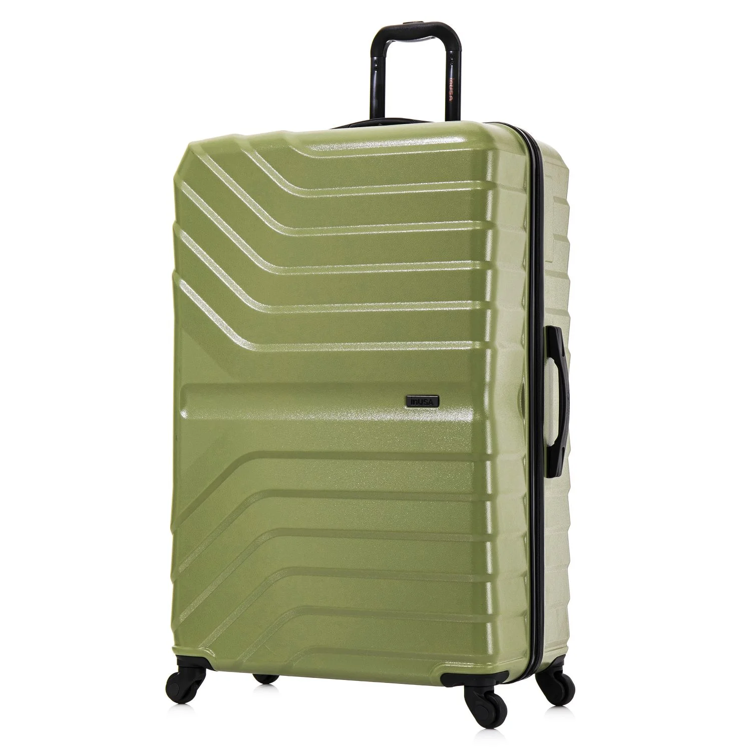 InUSA AURUM 32" Hardside Lightweight Checked Luggage with Spinner Wheels, Handle and Trolley, Green