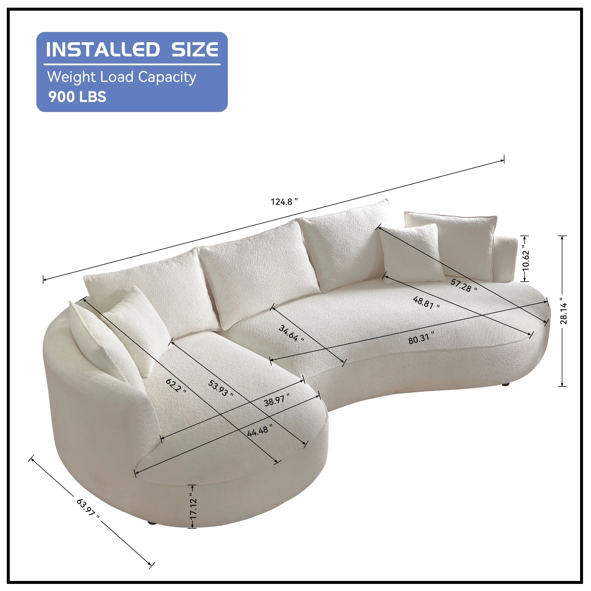 Kevinplus Modern Vintage Velvet Sectional Sofa With Artful Curved, Large Seating for Living Rooms and Home Offices,Chaise Longue on the Right