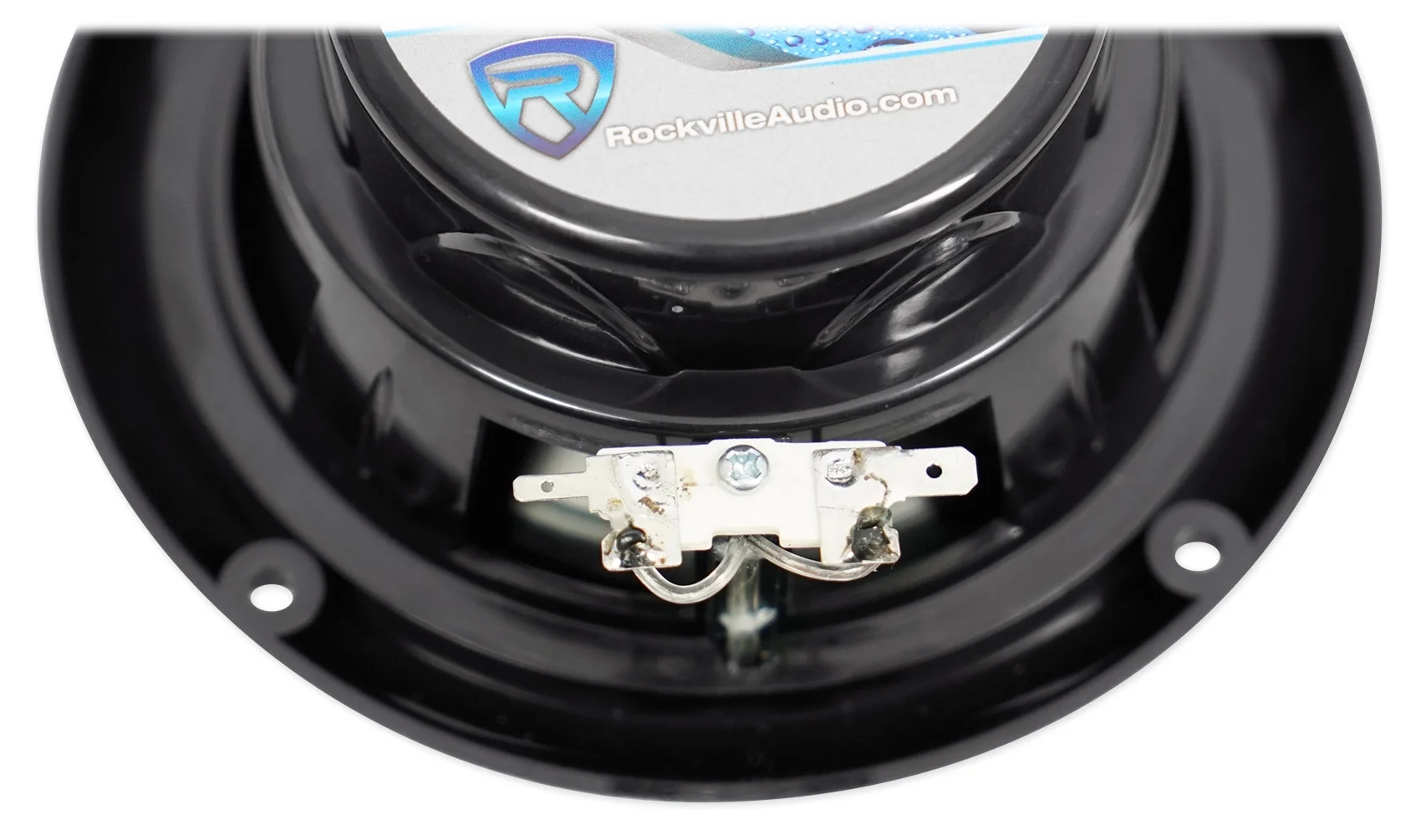 (2) Rockville 5.25" 360° Swivel Black Aluminum Surface Mount Boat Speakers