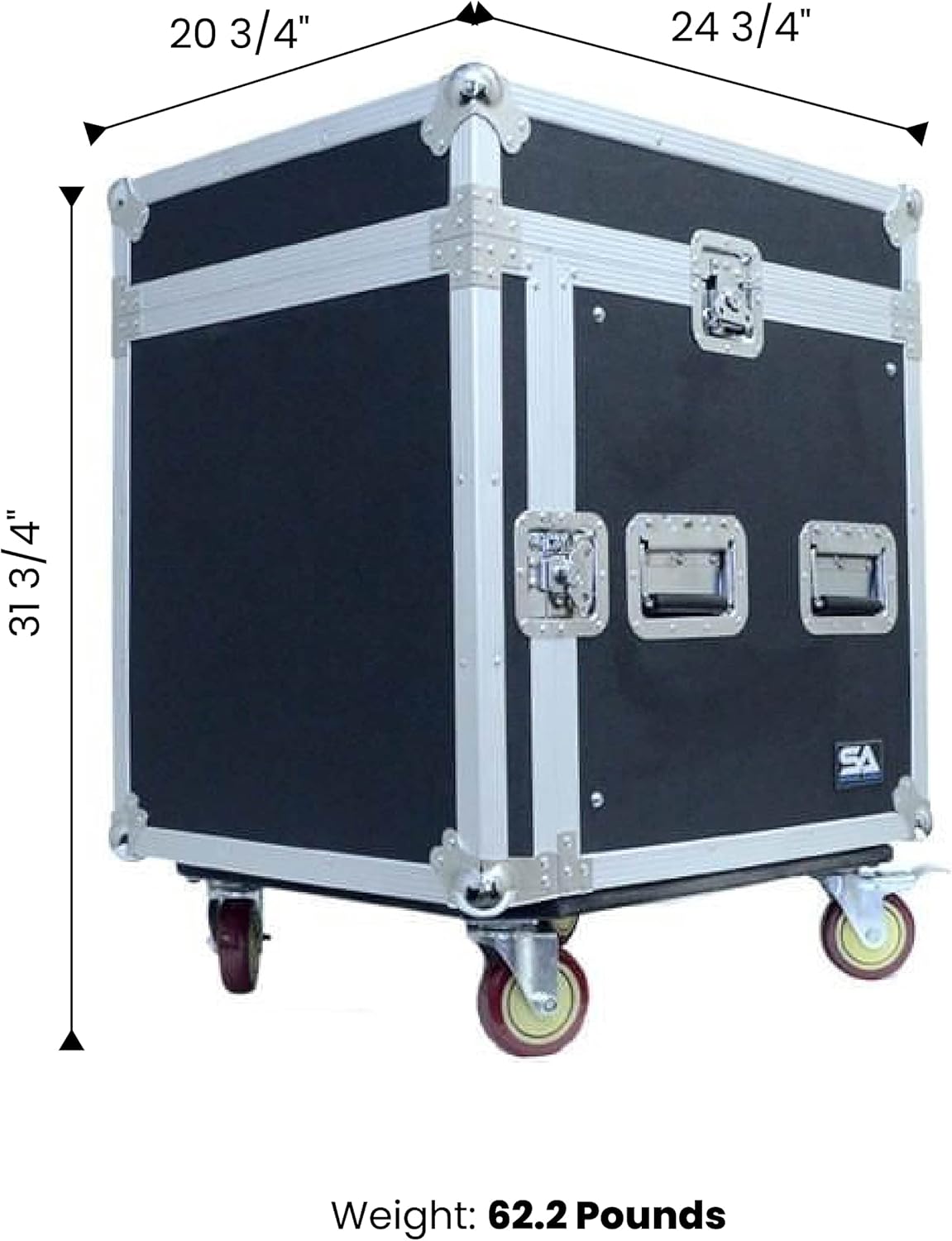 Seismic Audio - SAMRC-10U - 10 Space Rack Case with Slant Mixer Top and Casters - PA/DJ Pro Audio Road Case