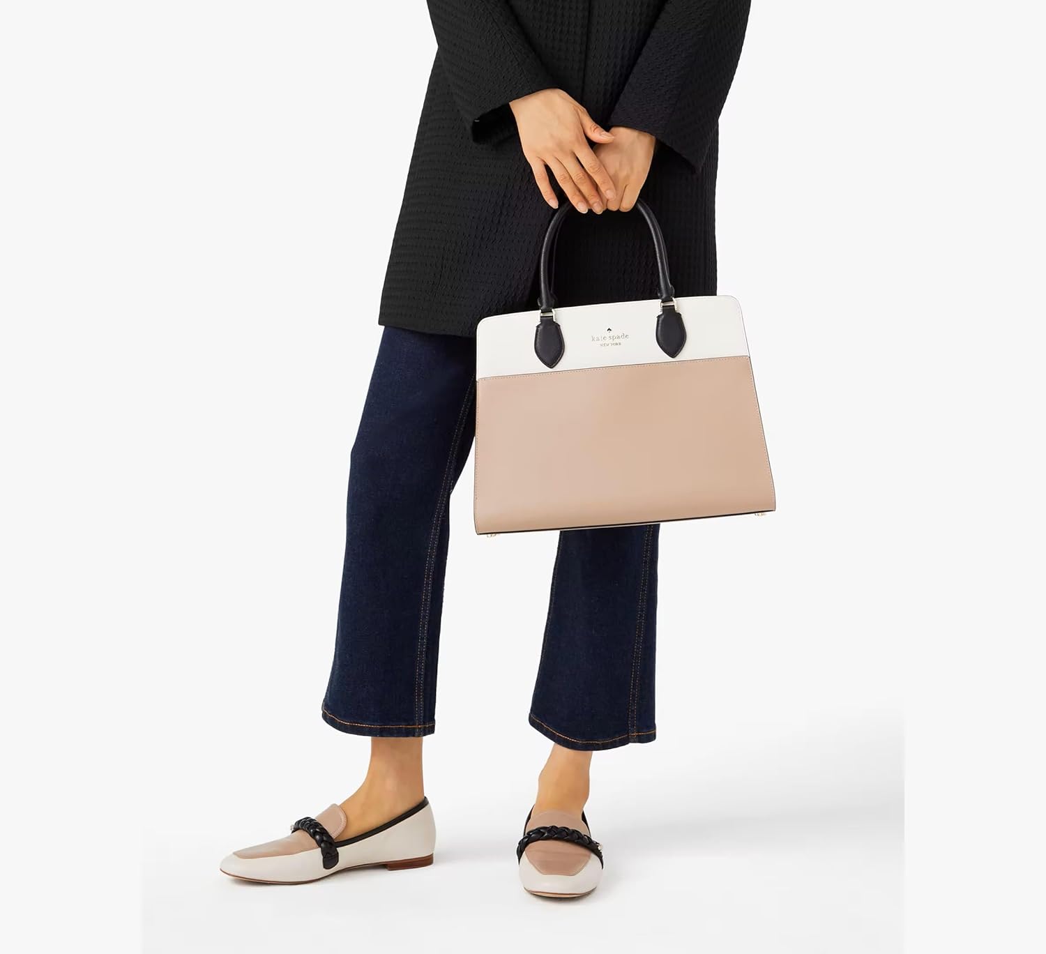 Kate Spade New York Madison Large Satchel Handbag (Toasted Hazelnut Multi)