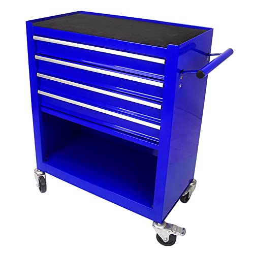 4-Drawer Rolling Tool Cabinet with Wheels, Tool Chest Storage Cabinet and Tool Box Organizer for Garage Warehouse Workshop, Black
