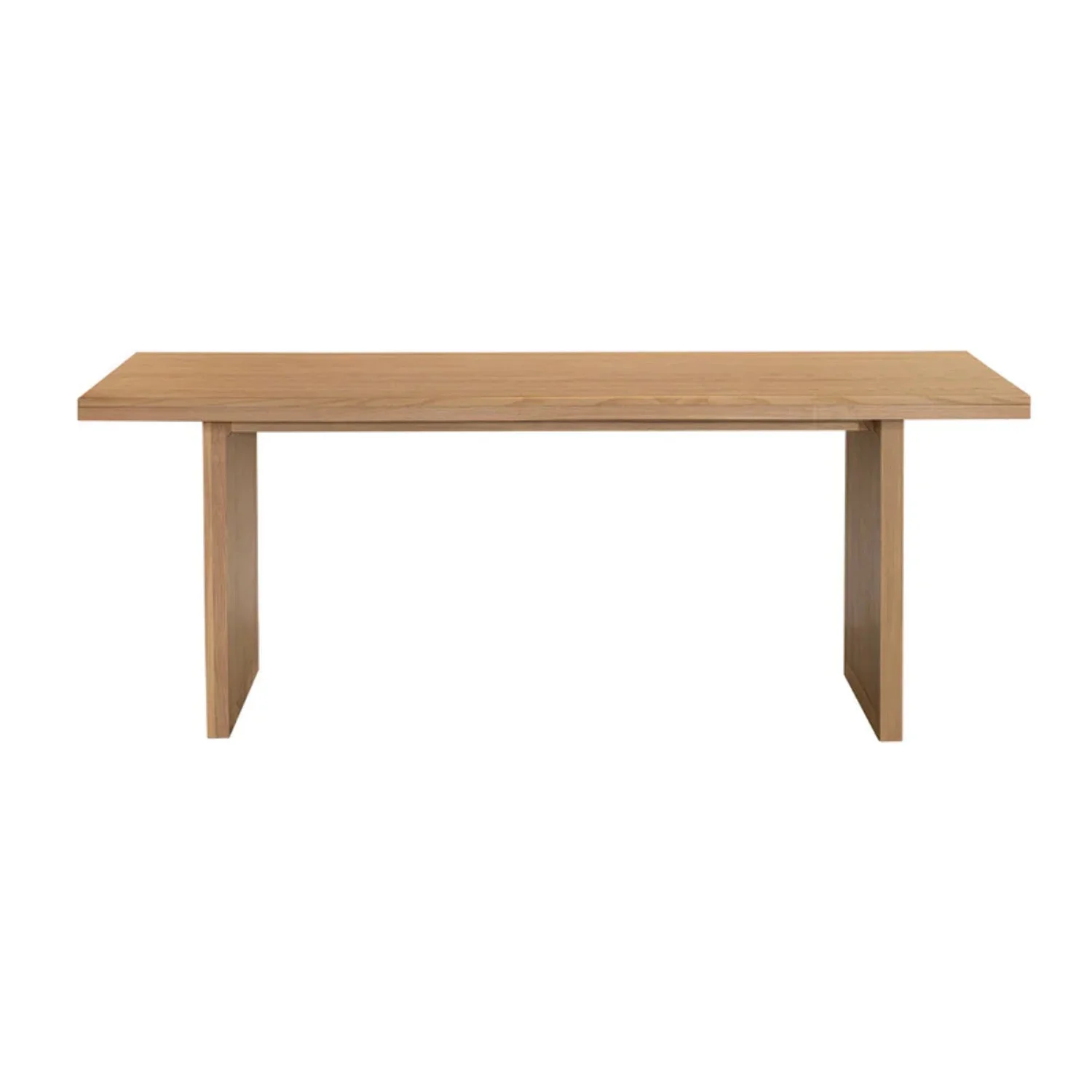 Rattan Natural Oak Wood Dining Table for 6 People