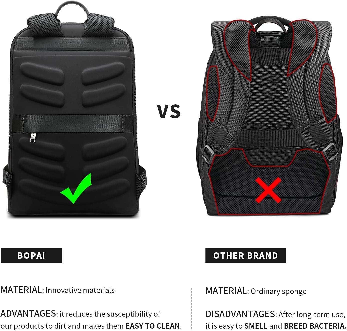 BOPAI 17 inch Super Slim Laptop Backpack Men Anti Theft Backpack Waterproof College Backpack Travel Laptop Backpack for Men Business Laptop Backpack Casual Daypack Men