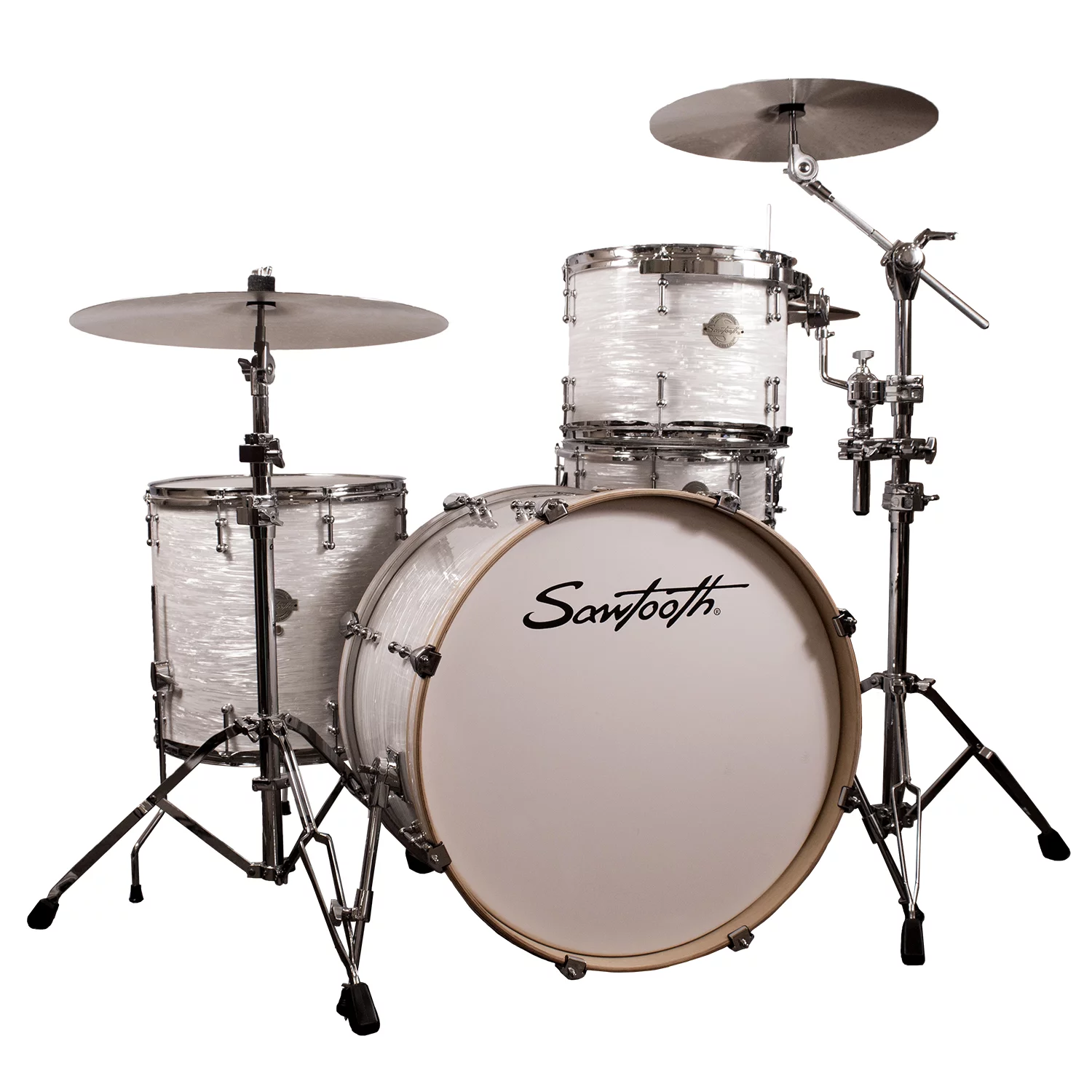 Sawtooth Command Series 4-Piece Drum Shell Pack with 24" Bass Drum, White Oyster