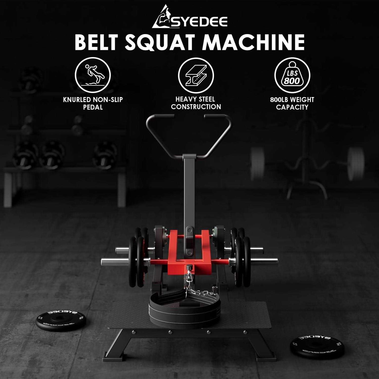 Syedee Belt Squat Machine Leg Machine for Strength Training Hack Squat Machine with Weightlifting Belt - Sports Supplies Online Store