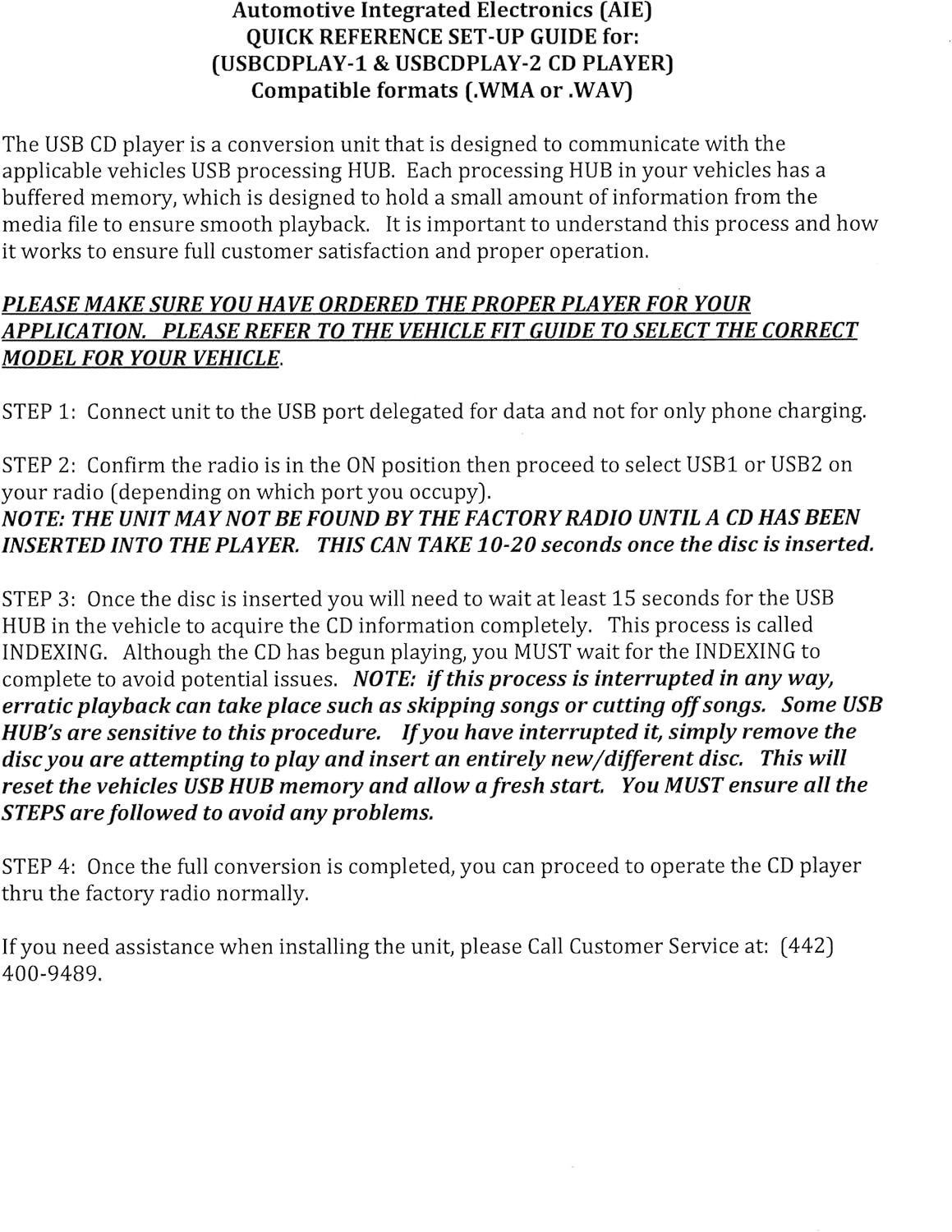 (AIE) - Vehicle CD Player via USB Radio Connection (USBCDPLAY-1) - (See Vehicle Fit Chart)