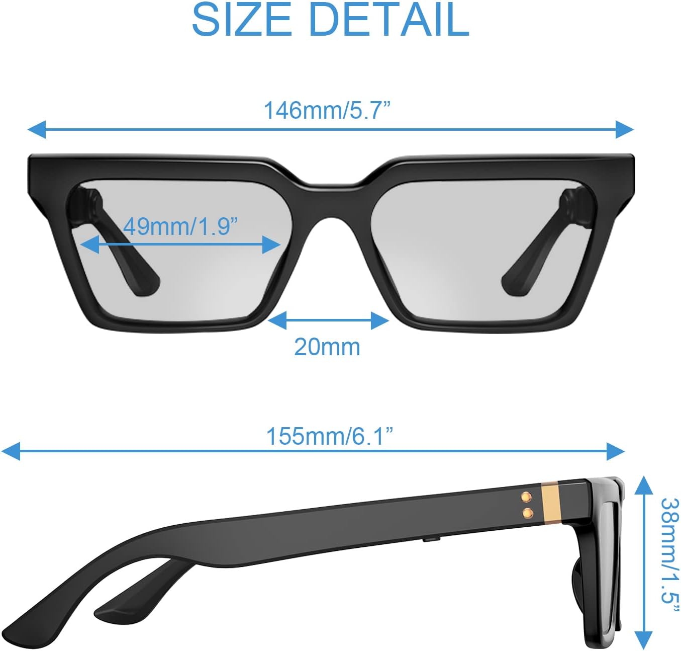 [2022 Version] Bone Conduction Glasses Headphones, Smart Glasses with Immersive Sound, Voice Assistant, Anti Blue Light and Photochromice Lenses, True Wireless Bluetooth Glasses for Men/Woman