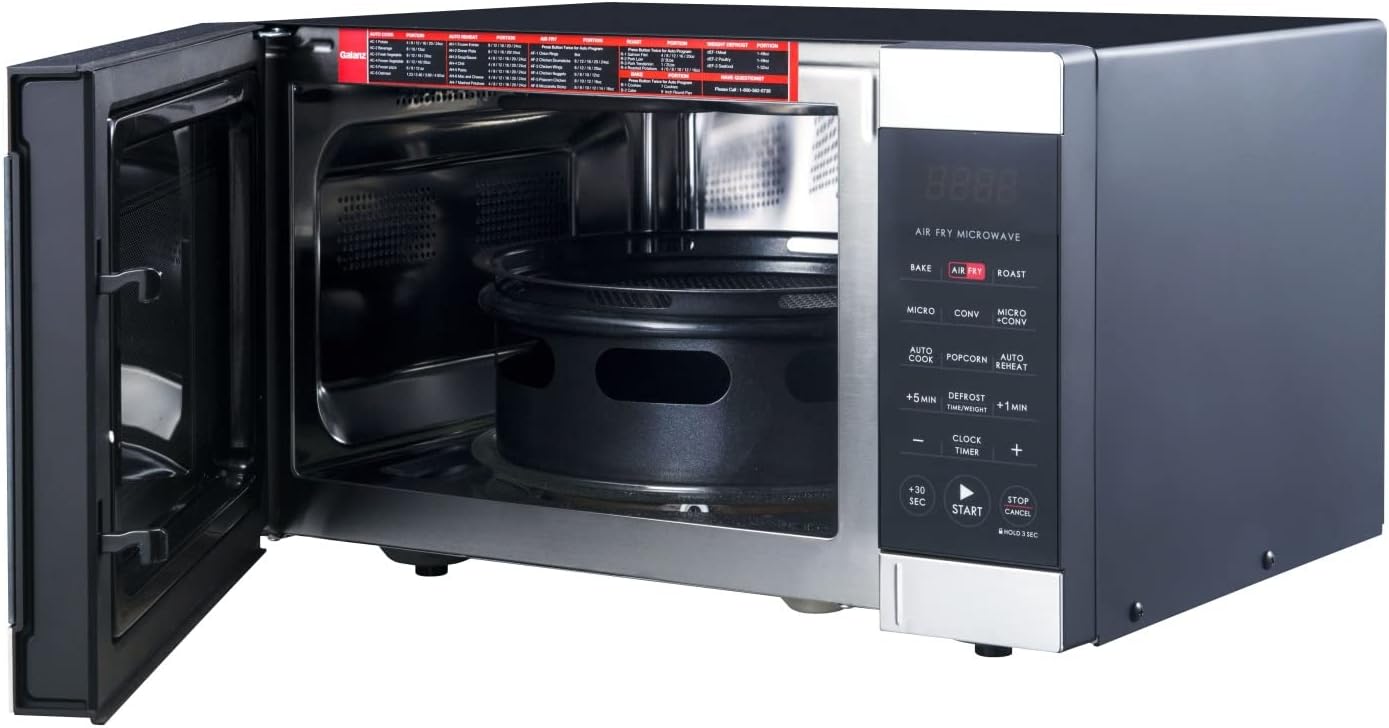 0.9 Cu ft Air Fry Microwave, 900 Watts, Stainless Steel/AA