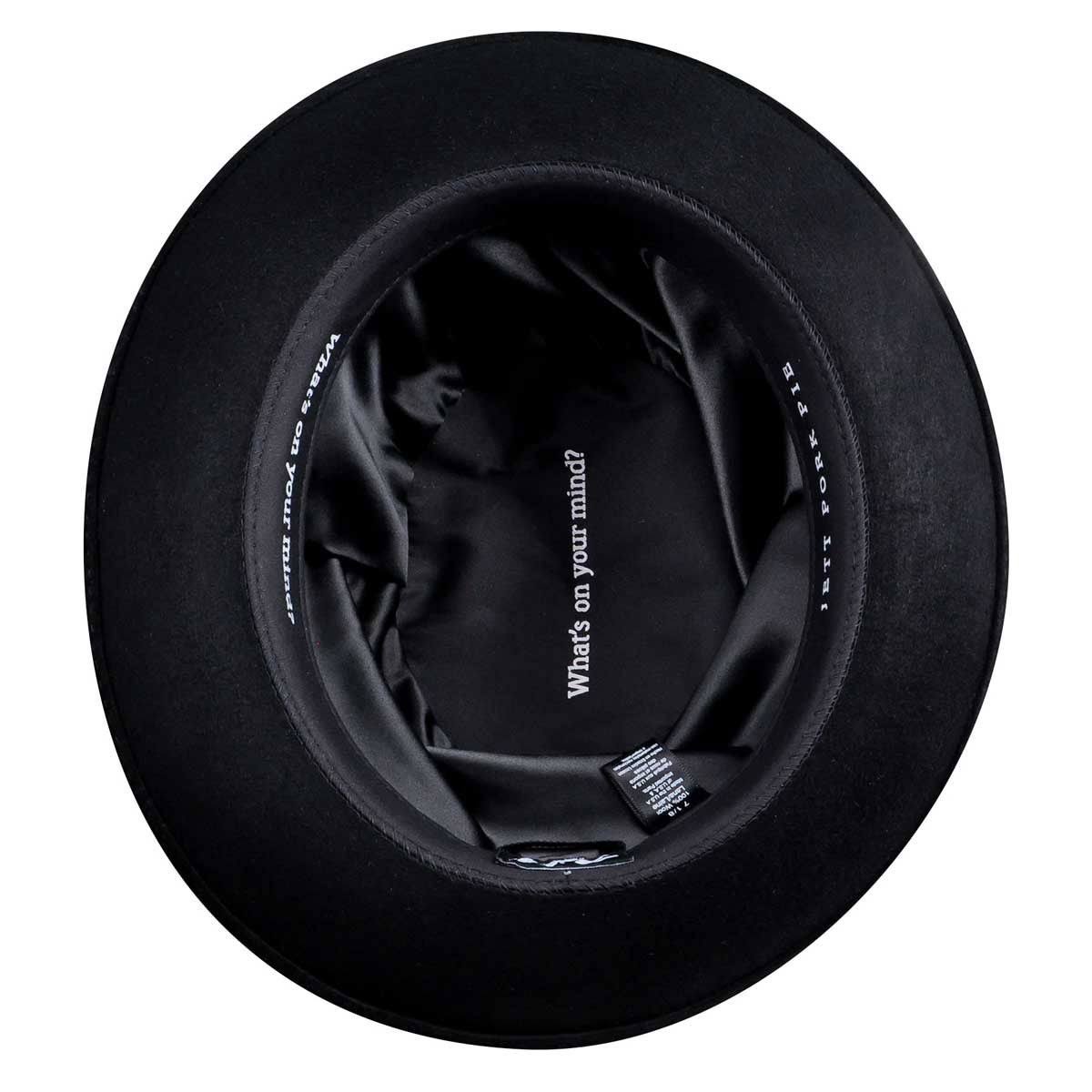 Men&s Bailey Jett Pork Pie Hat: Size: 7 5/8 Black