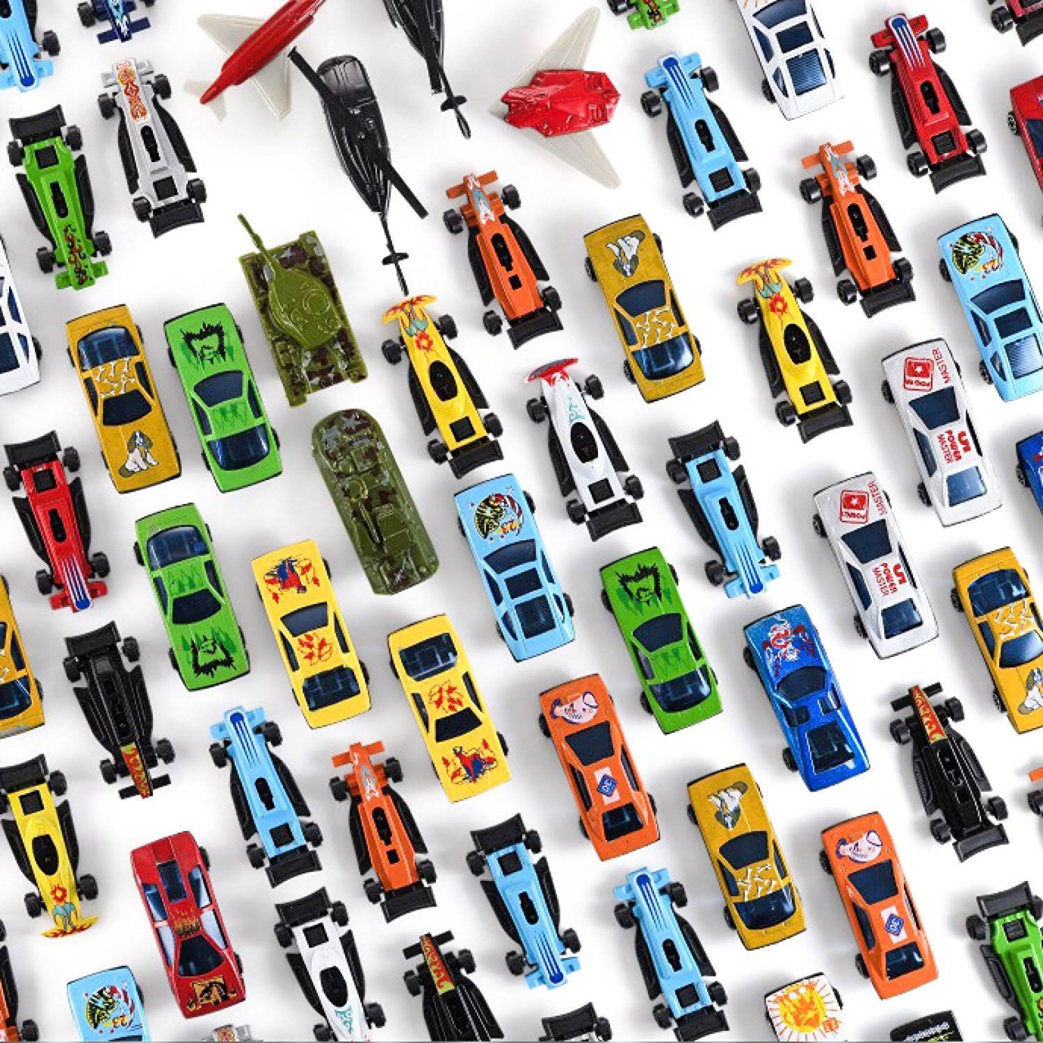 Prextex 100 PC Die Cast Toy Cars Party Favors or Cake Toppers Cars Toys for Kids