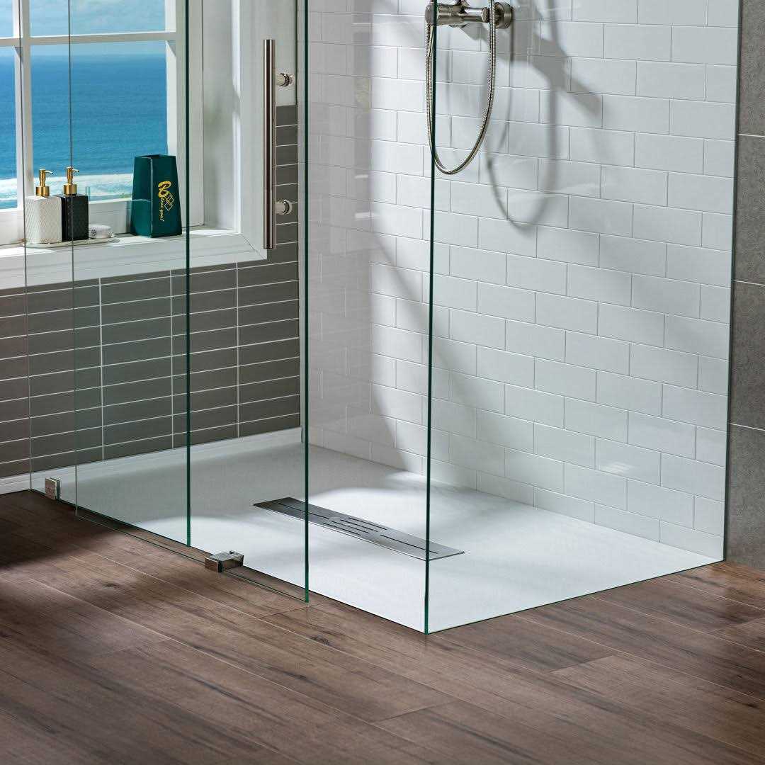 Woodbridge 48 in. L x 36 in. W Alcove Zero Threshold Shower Pan Base with Center Drain - Shop Hardware Tools Online Store