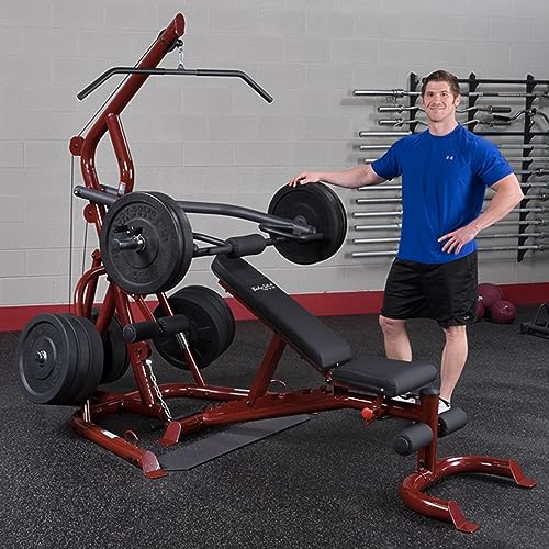 Body-Solid Corner Leverage Gym with and without Weight Bench - Multi-Function Workout Station for Squats, Pull-Ups, Deadlifts & More…
