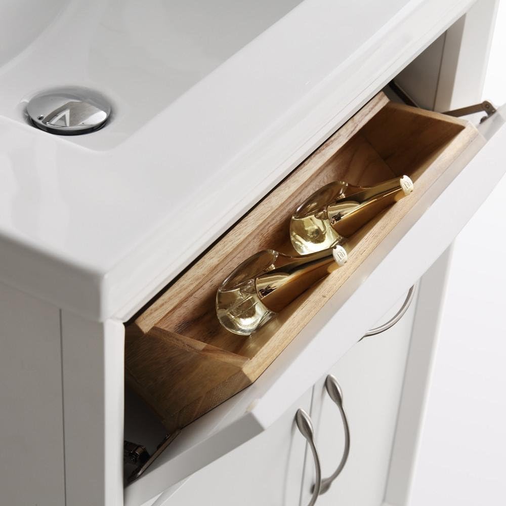 Fresca Cambridge 24" White Traditional Bathroom Vanity w/Mirror - Faucet Sold Separately