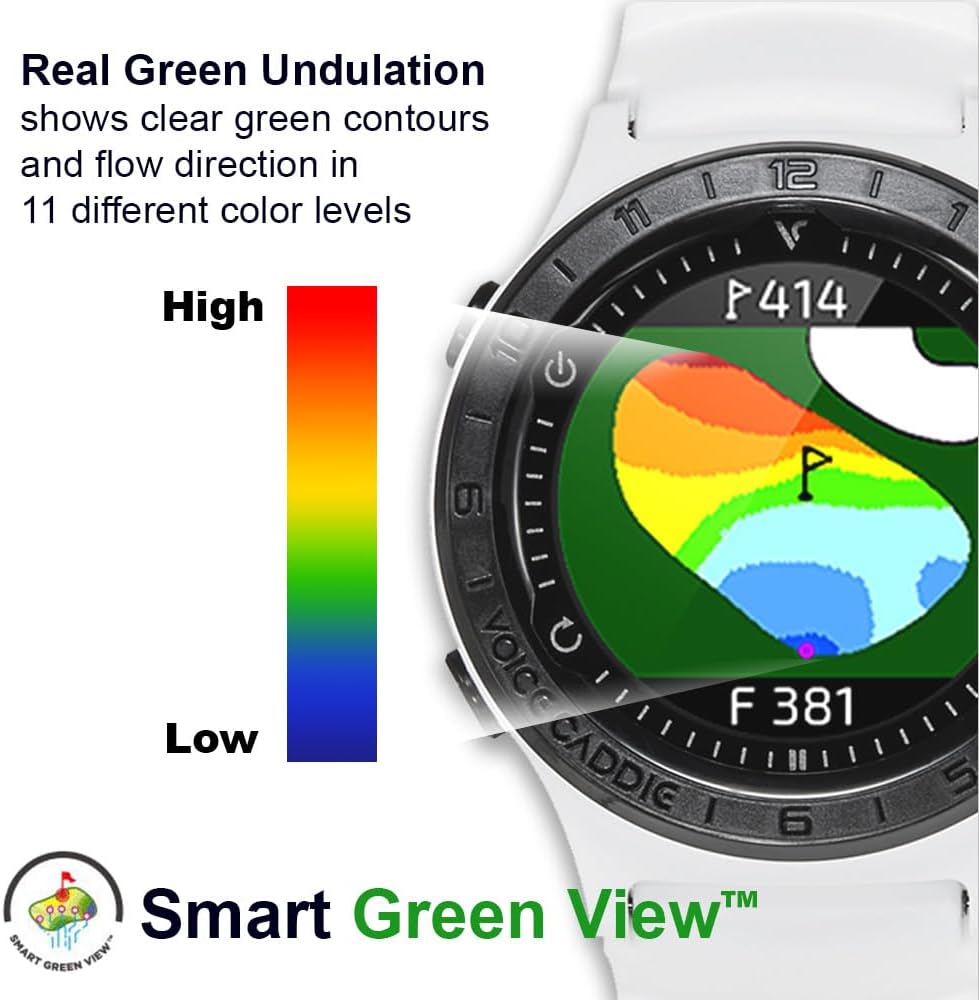 A2 Lightweight Hybrid Golf GPS Watch | Slope Mode, Color Touchscreen, Green Undulation | 40,000 Worldwide Preloaded Courses | Golf Watch for Men & Women