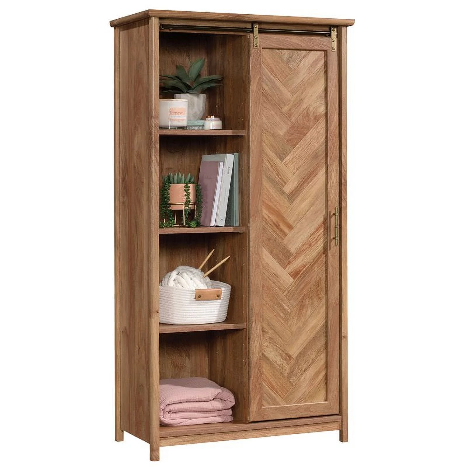 Pemberly Row Wood Storage Cabinet in Sindoori Mango Brown