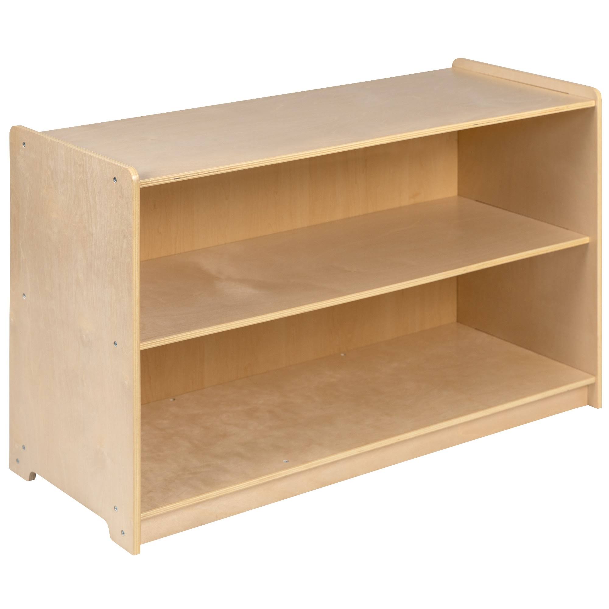 Flash Furniture Wooden 2 Section School Classroom Storage Cabinet for Commercial or Home Use - Safe, Kid Friendly Design - 24x22