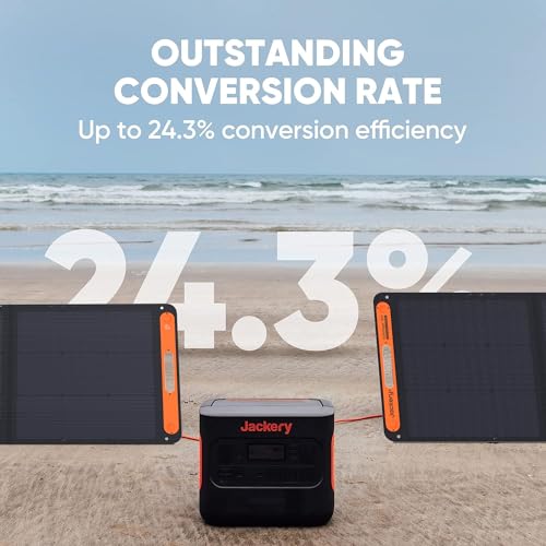 Jackery SolarSaga 200W Portable Solar Panel, IP68 with Sunlight Angle Indicator, Compatible with Jackery 1500 Pro/2000Pro/2000 Plus/3000Pro Solar Generator, for Rooftops Outdoor Camping and RVs