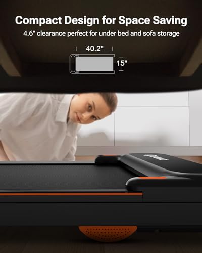 UREVO Under Desk Treadmill, Walking Pad for Home/Office, Portable Walking Treadmill 2.25HP, Walking Jogging Machine with 265 lbs Weight Capacity Remote Control LED Display
