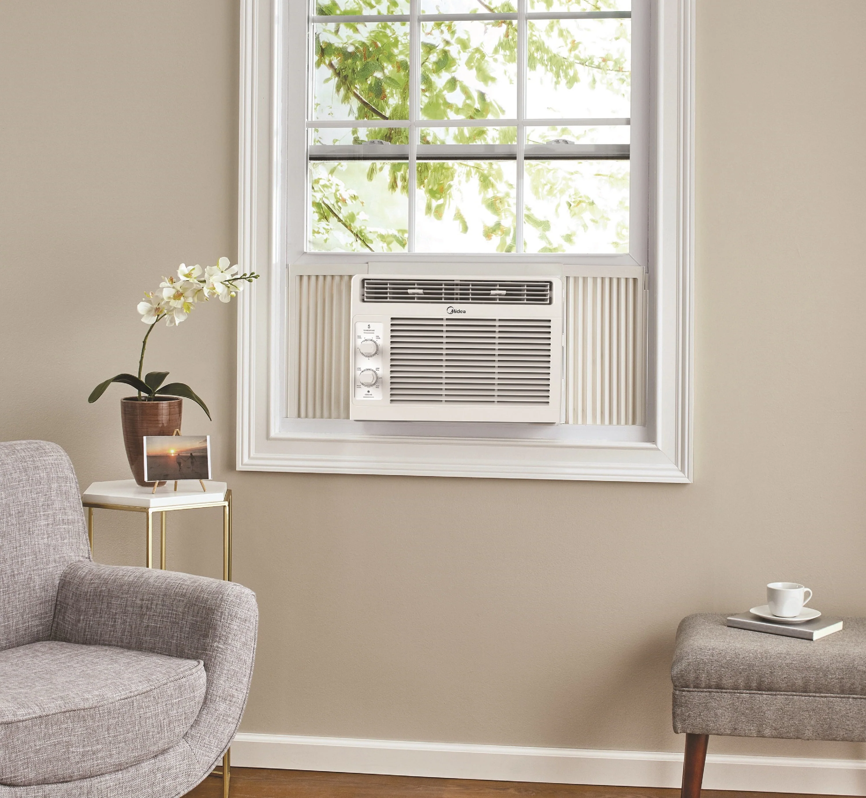 Midea 5,000 BTU 150 Sq ft Mechanical Window Air Conditioner, White, MAW05M1WWT
