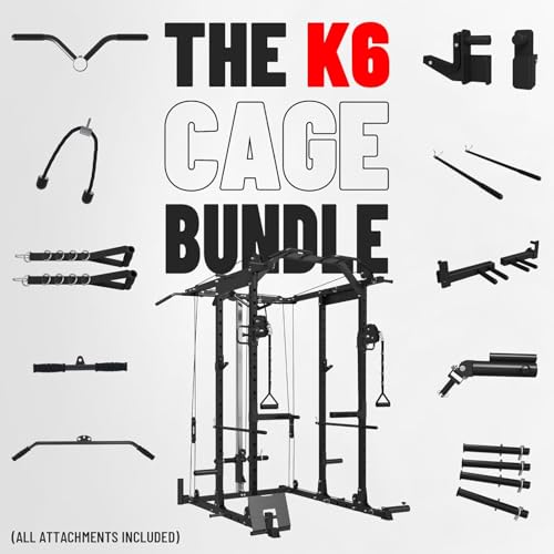 Mikolo Power Cage, Power Rack with Cable Crossover System, 1500LBS Squat Rack with LAT Pull Down System, Workout Cage with Pulley System for Fitness Home Gym