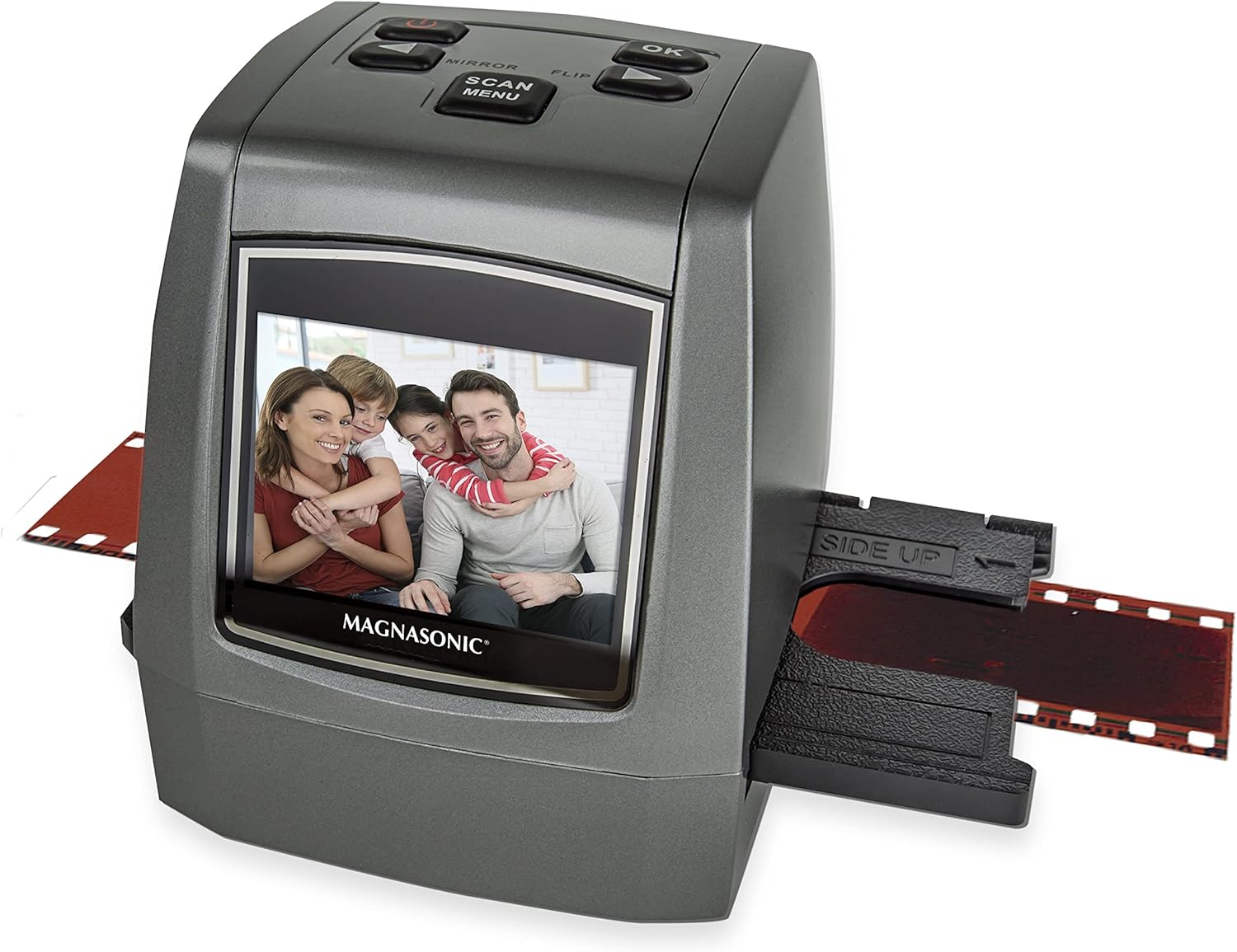 Magnasonic All-in-One High Resolution 22MP Film Scanner, Converts 35mm/126KPK/110/Super 8 Films, Slides, Negatives into Digital Photos, Vibrant 2.4 LCD Screen, Impressive 128MB Built-in Memory