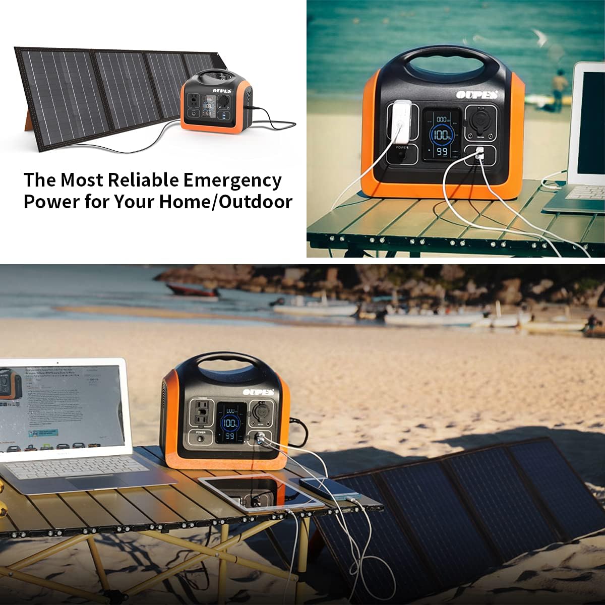 Solar Generator Explorer 1200w, OUPES Portable Power Station 992Wh(2200W Peak) LiFePO4 Power Station Battery Backup, Emergency Generator for Outdoor Camping Home RV