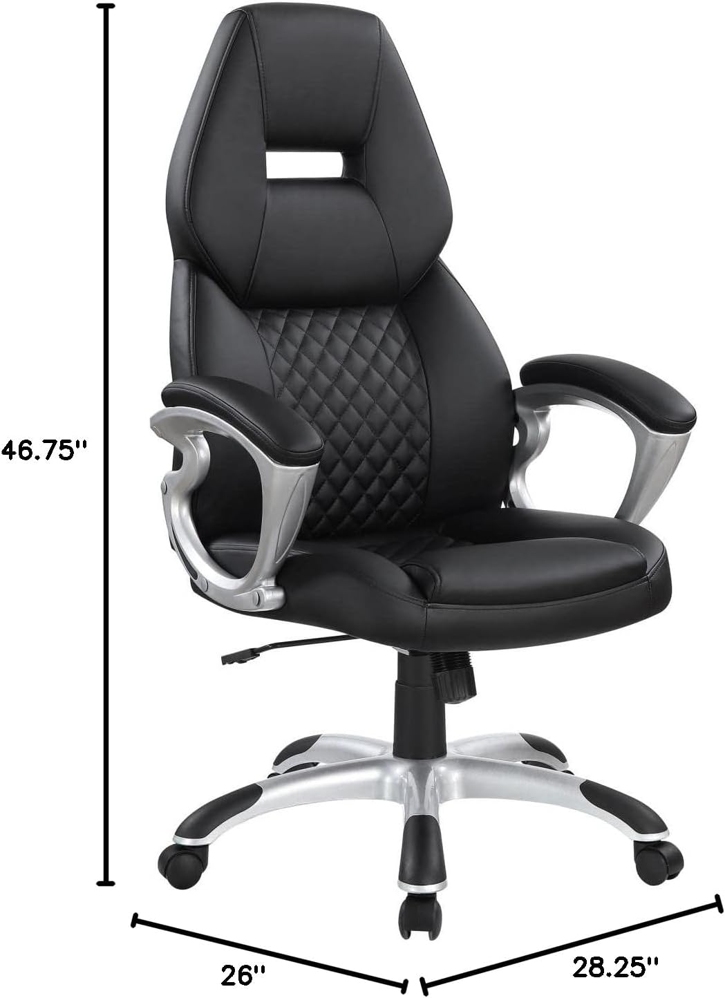 Coaster Furniture Office Chair Black Faux Leather Polyurethane 801296