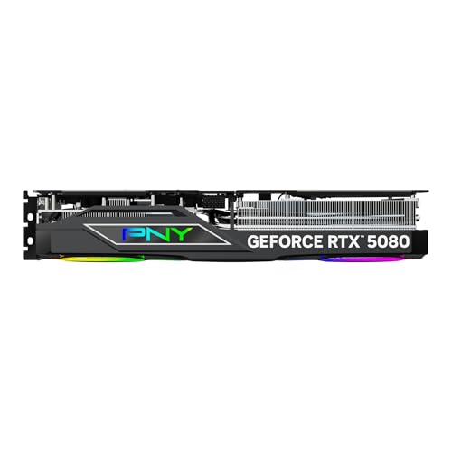 PNY NVIDIA GeForce RTX™ 5080 16GB ARGB Overclocked Triple Fan Graphics Card (DLSS 4, PCIe® 5.0, HDMI®/DP 2.1, 2.9-Slot, Epic-X™ RGB Lighting)